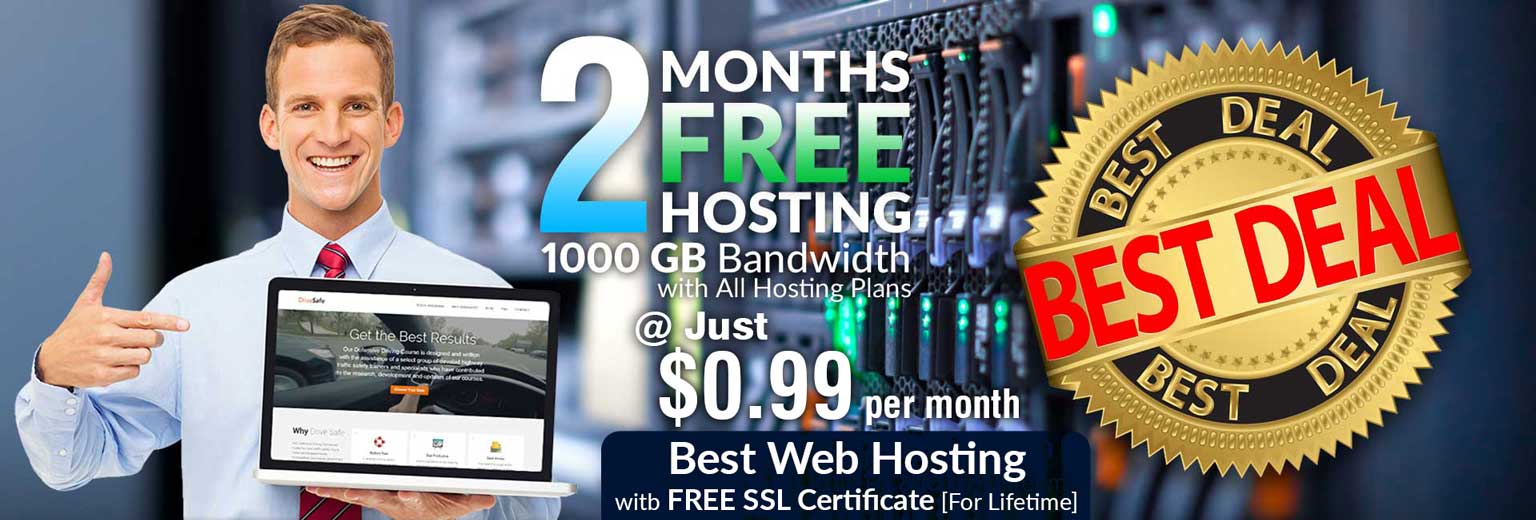 2 Months Free Hosting Best Deal starting just @ $0.99